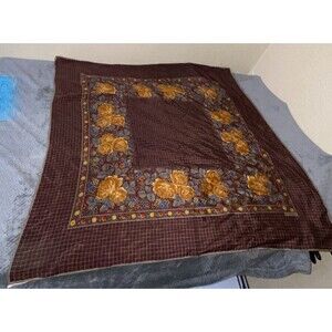 Vintage Ellen Tracy scarf brown floral